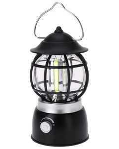 Campinglampe retro med LED H. 20 cm