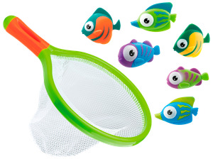 PLAY FUN Fiskespil med net og 6 fisk