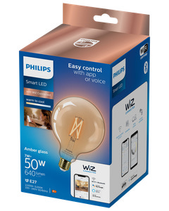 PHILIPS Smart LED-pære 7W E27 G125 - WarmToCool