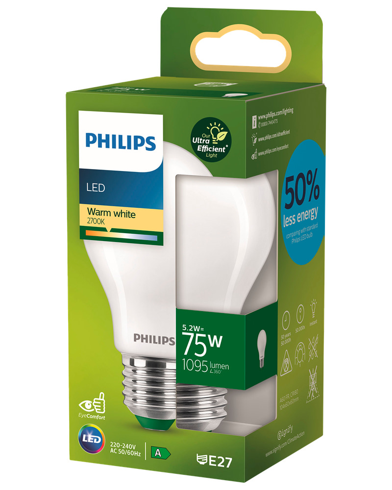 PHILIPS LED 5,2W E27 A60