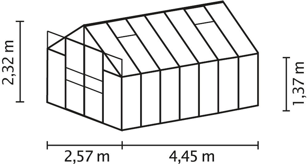 Växthus Mars 11500 grön/poly