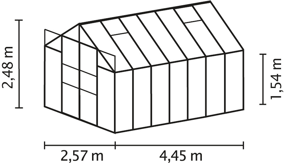 Växthus Uranus 11500 alu/glas