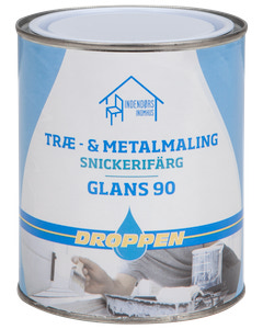 Droppen Træ- og metalmaling 0,75 L glans 90 -  hvid