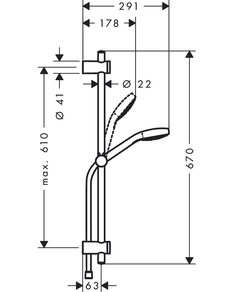 Hansgrohe Myselect E duschstångset