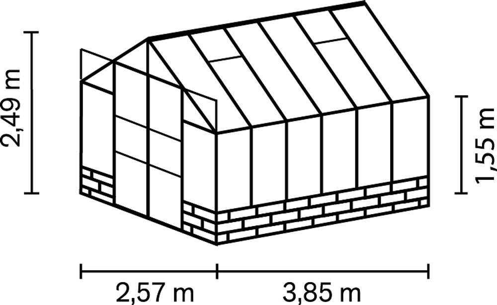 Växthus Cassandra 9900 svart med cresting