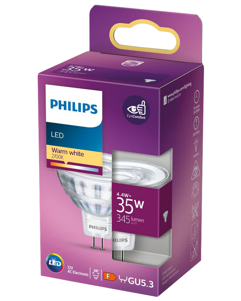 PHILIPS Stiftlampa 4,4W GU5,3 MR16