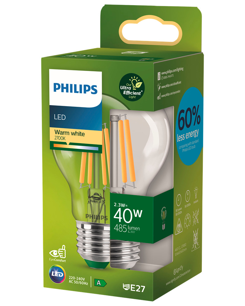 PHILIPS FILAMENT 2,3W E27 A60