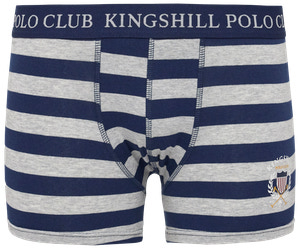 Kingshill Boxershorts Navy strib/grå 2-pak