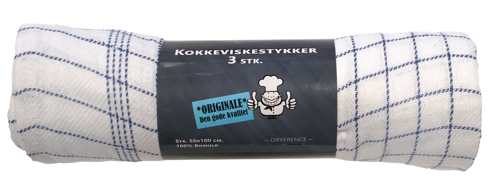 Viskestykke 50 x 100 cm 3-pk - hvid