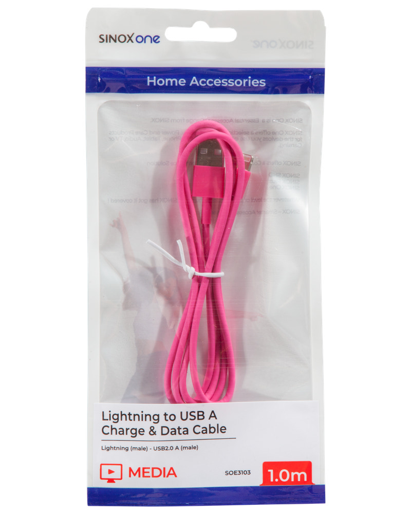 SINOX Lightningkabel 1 meter - pink