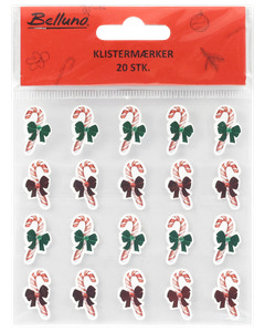 Klistermærker julestokke 20 stk.