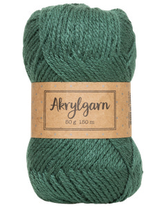 Akrylgarn 50 g - mørkegrøn