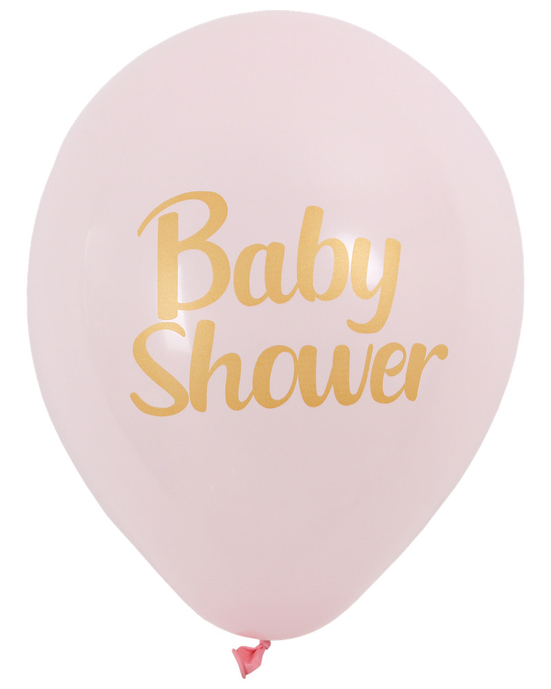 Ballon baby shower lyserød 6-pak