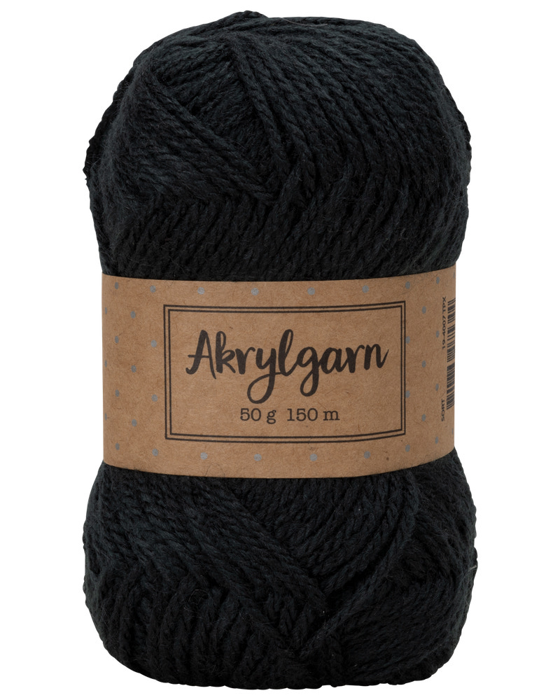 Akrylgarn 50 g - sort