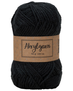 Akrylgarn 50 g - sort