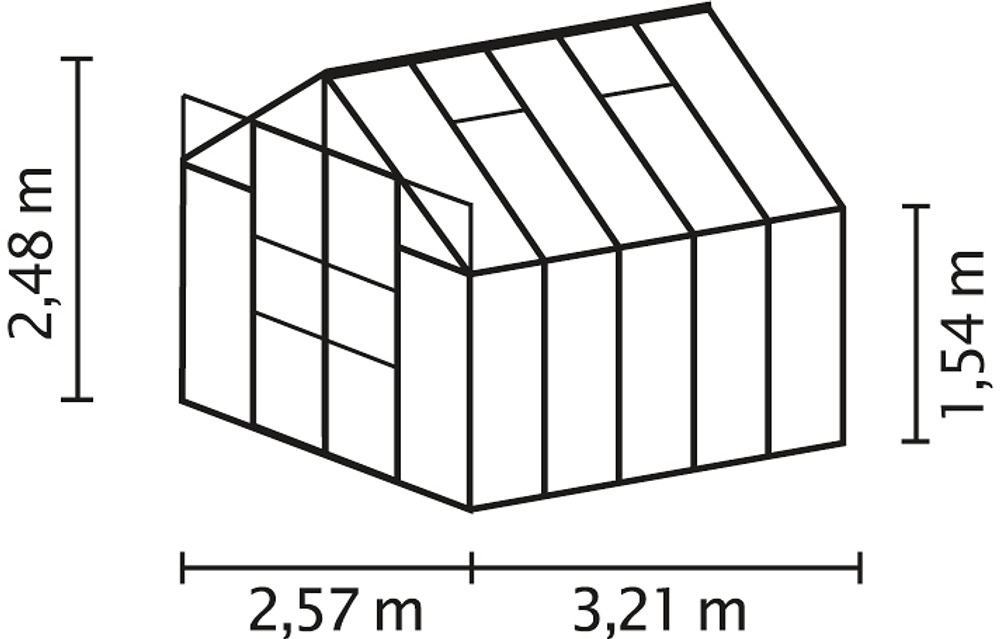 Växthus Uranus 8300 grön/glas