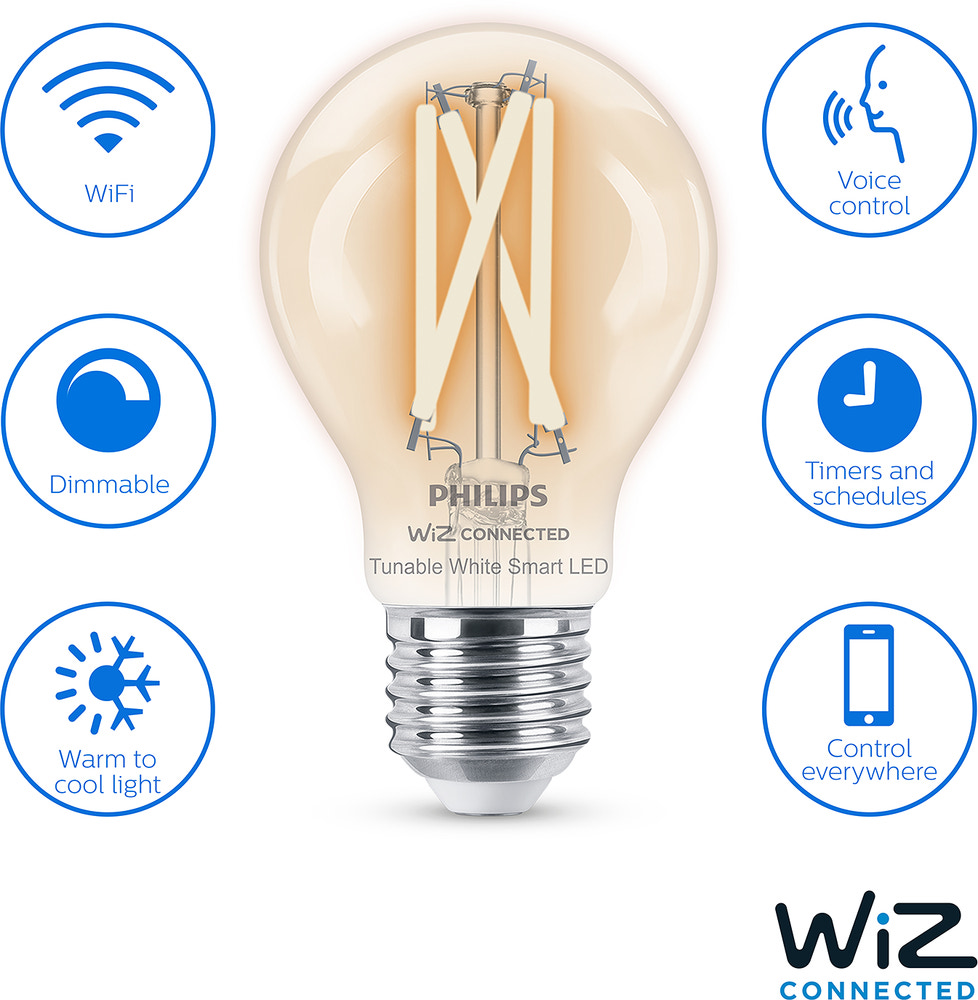 PHILIPS Smart LED-pære 7W E27 A60 - WarmToCool