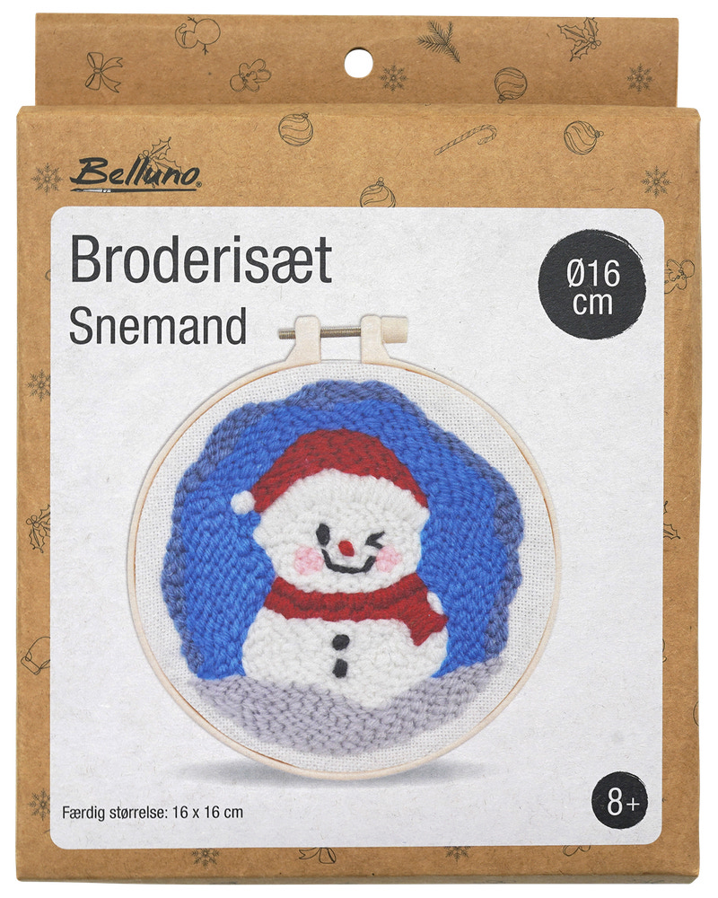 Broderiset snögubbe