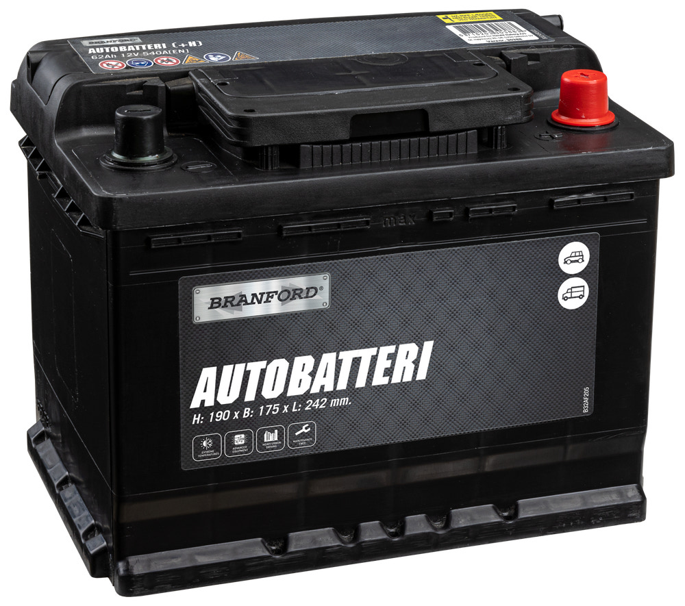 BRANFORD Autobatteri 12V 62 Ah (+h)