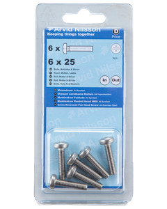 Arvid Nilsson Maskinskrue A4 PH M6 x 25 mm 6-pak