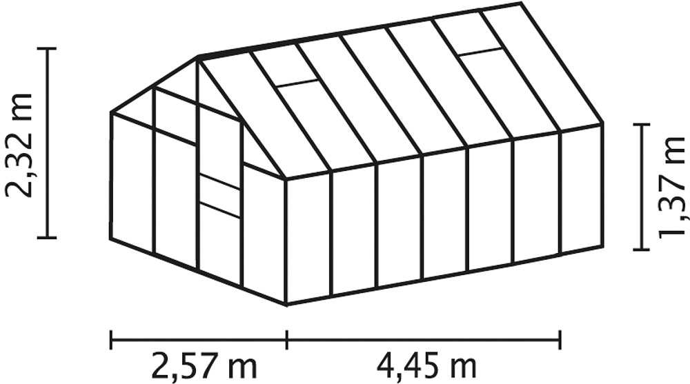 Växthus Merkur 11500 grön/poly