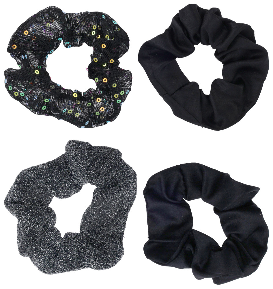 Scrunchie svart/glitter 2 st