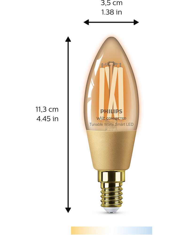 PHILIPS Smart LED-pære 4,9W E14 C35 - WarmToCool