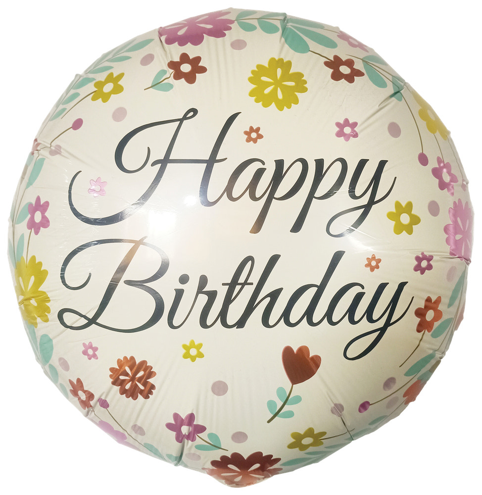 Folieballon 33 cm - Happy birthday pastelfarver