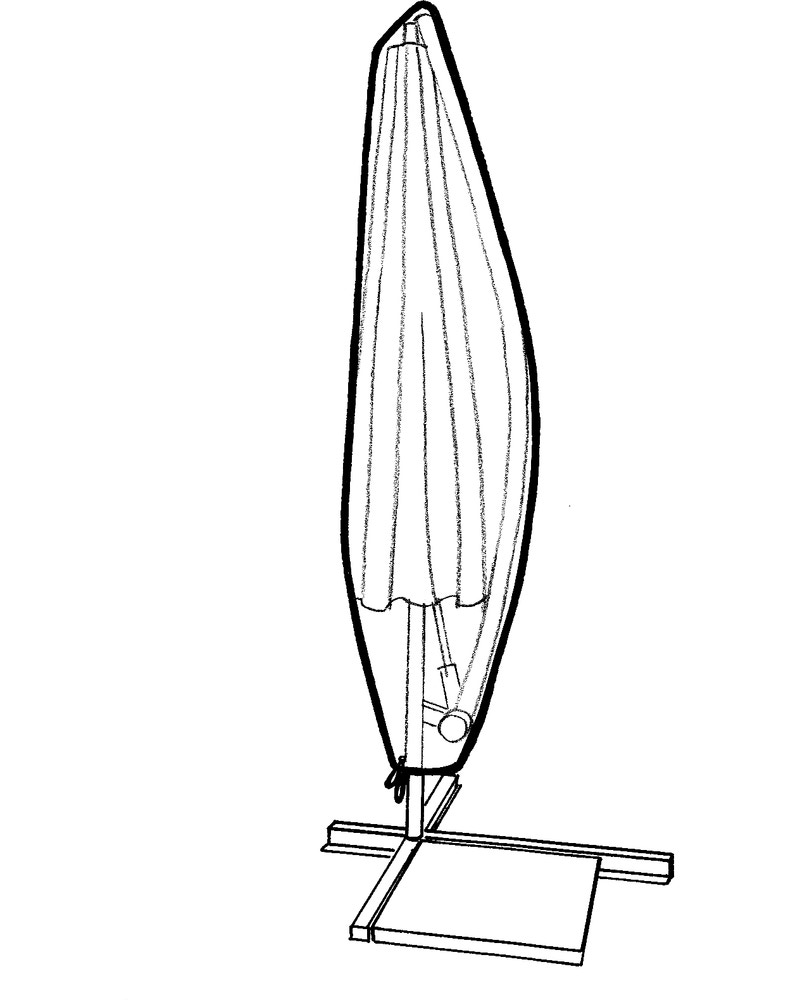 PARASOLLÖVERDRAG BÖJT SVART