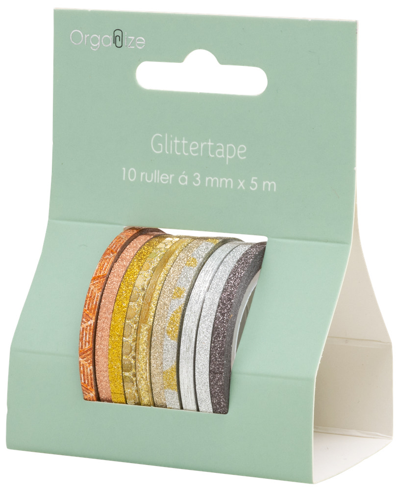 Glittertape 10-pak - Assorteret design