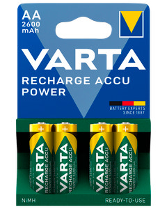 VARTA Genopladelig batteri - AA 2600mAh 4-pak