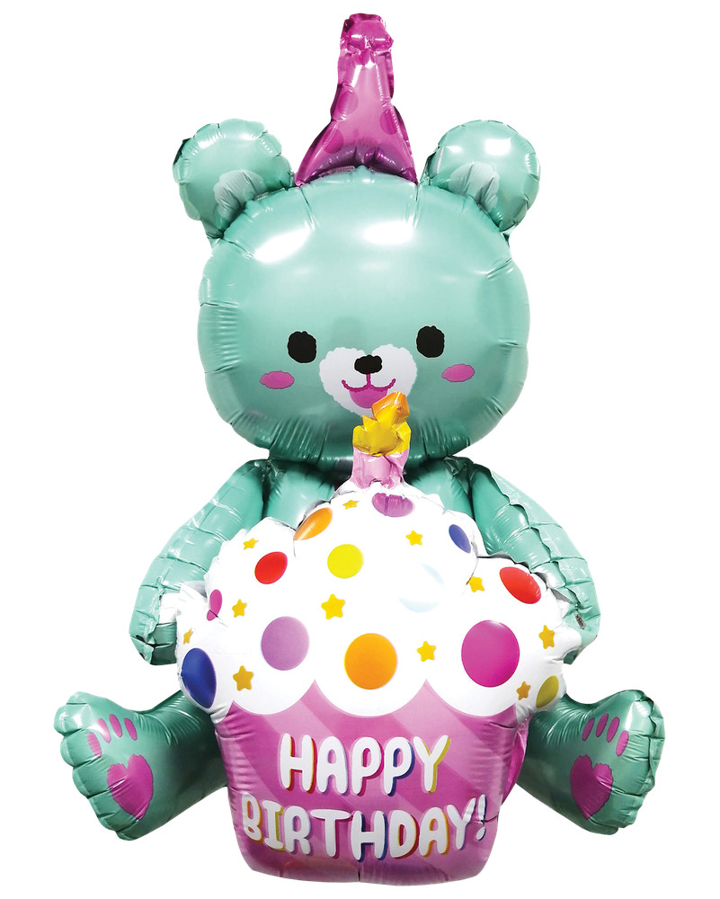 Folieballon 54 cm - Bamse med muffin