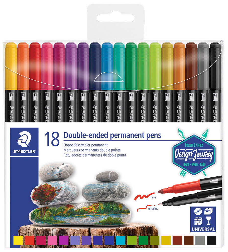 Staedtler permanent dubbel tusch 18st