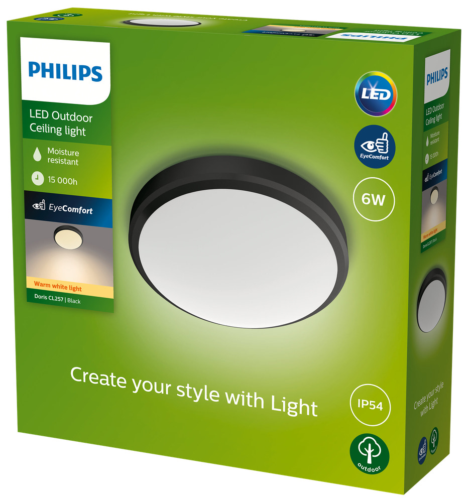 Philips takplafond Doris svart 