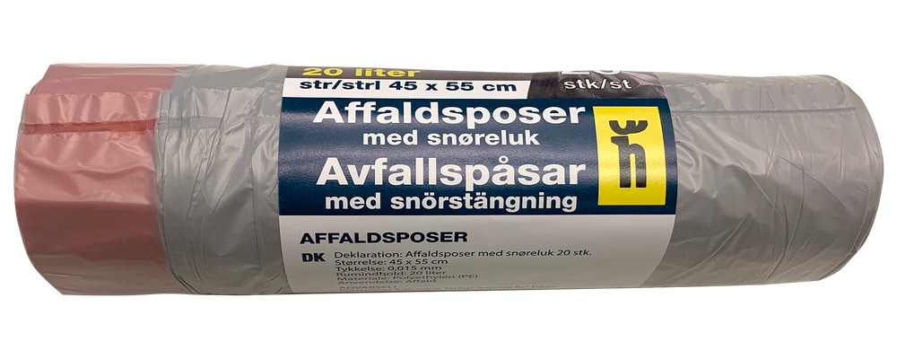 Avfallspåsar med snöre 20-pack