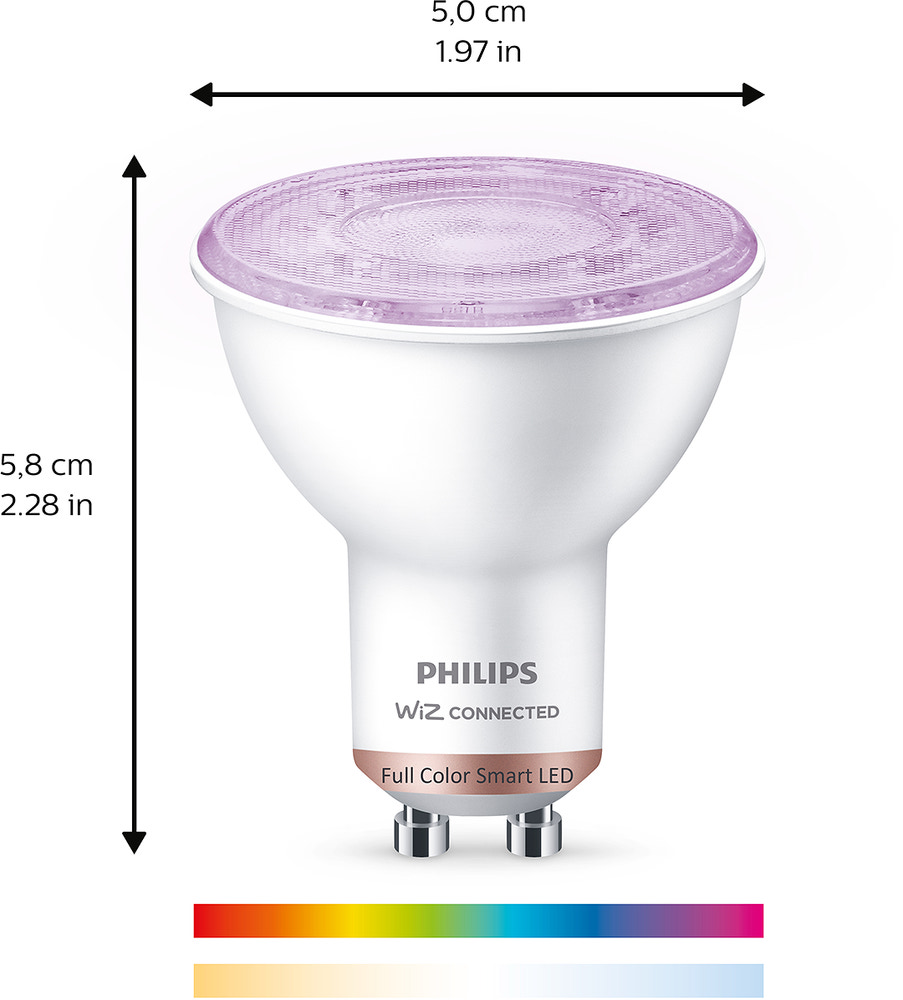 PHILIPS Smart LED-pære 4,7W GU10 2-pak - Full Color