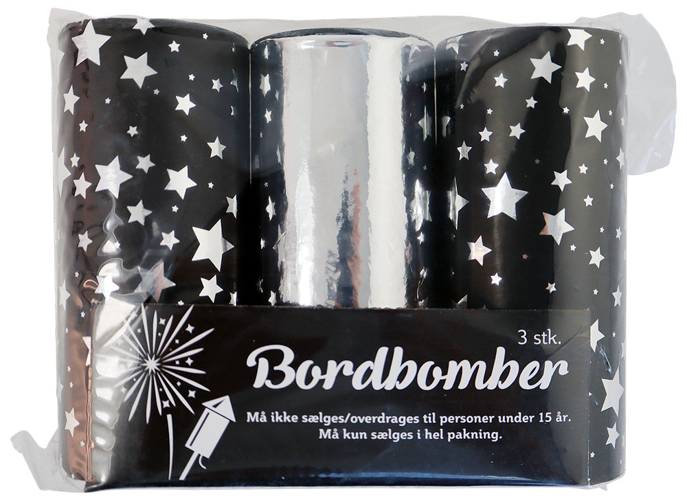 Bordbombe 10 cm - assorterede farver