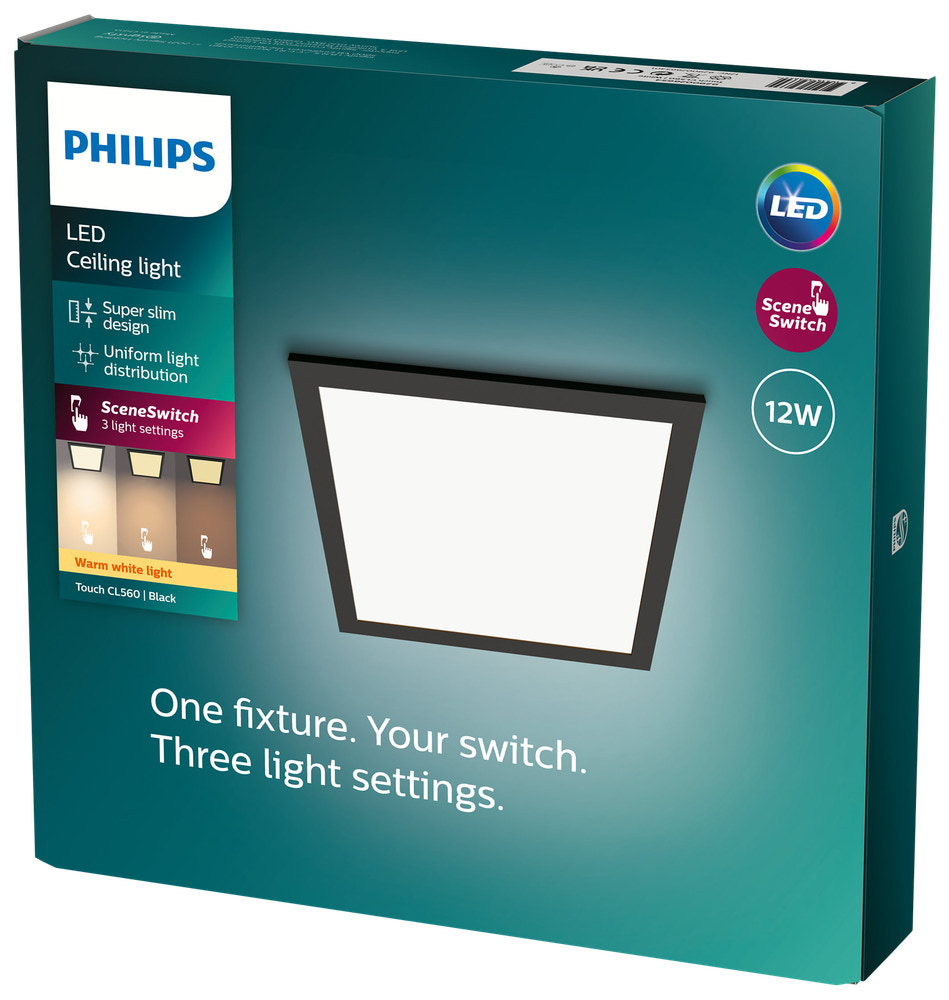 Philips takplafond Slim svart 