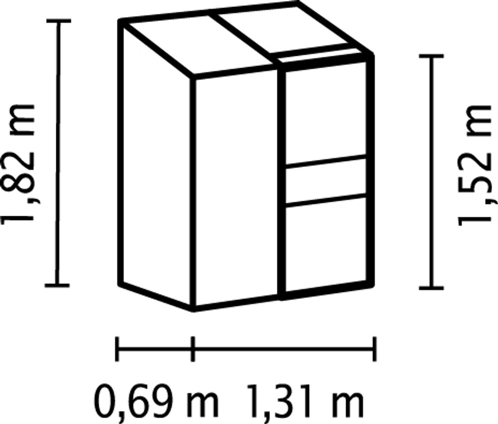 Växthus Ida 900 svart/poly med sockel