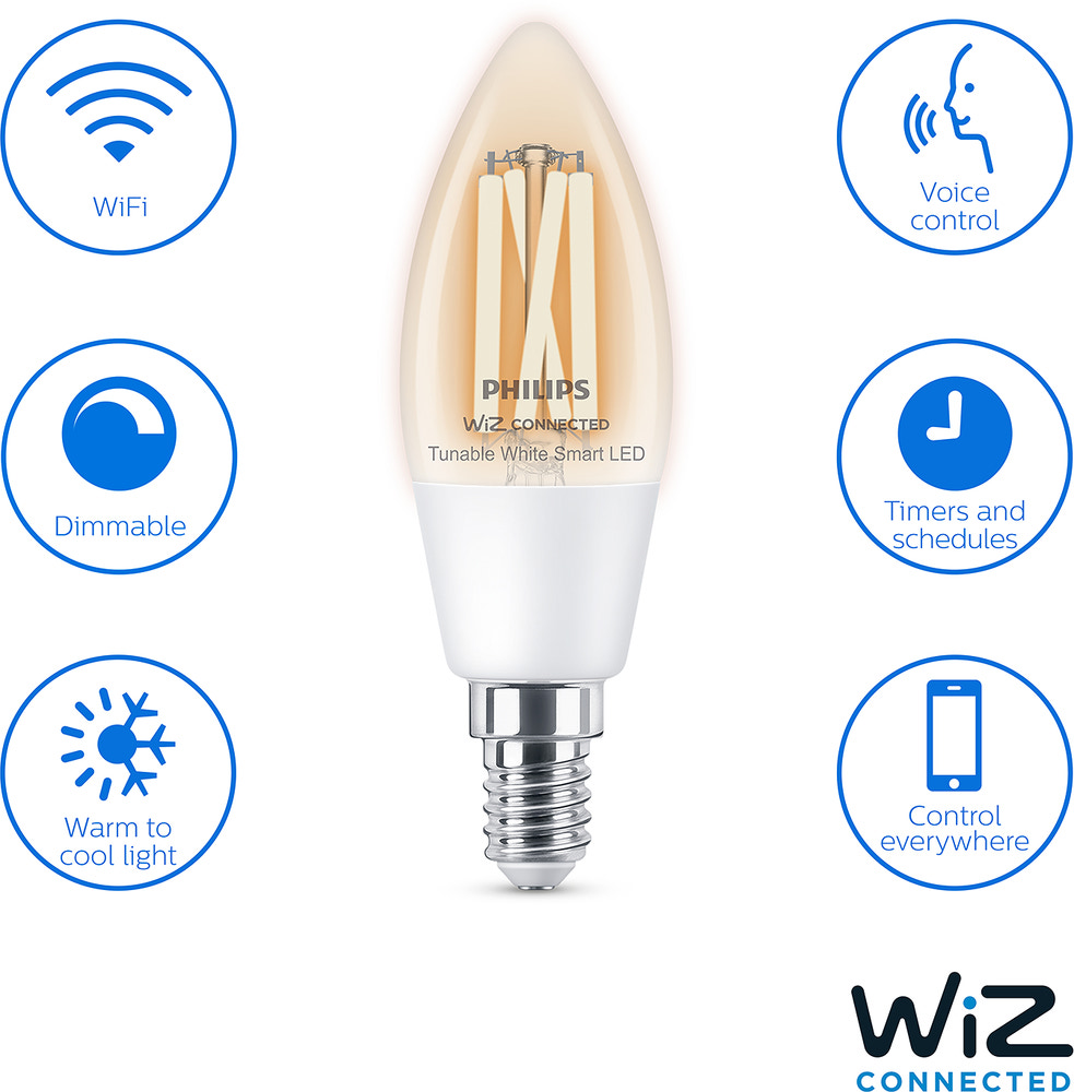 PHILIPS Smart LED kronlampa 4,9W E14 - WarmToCool