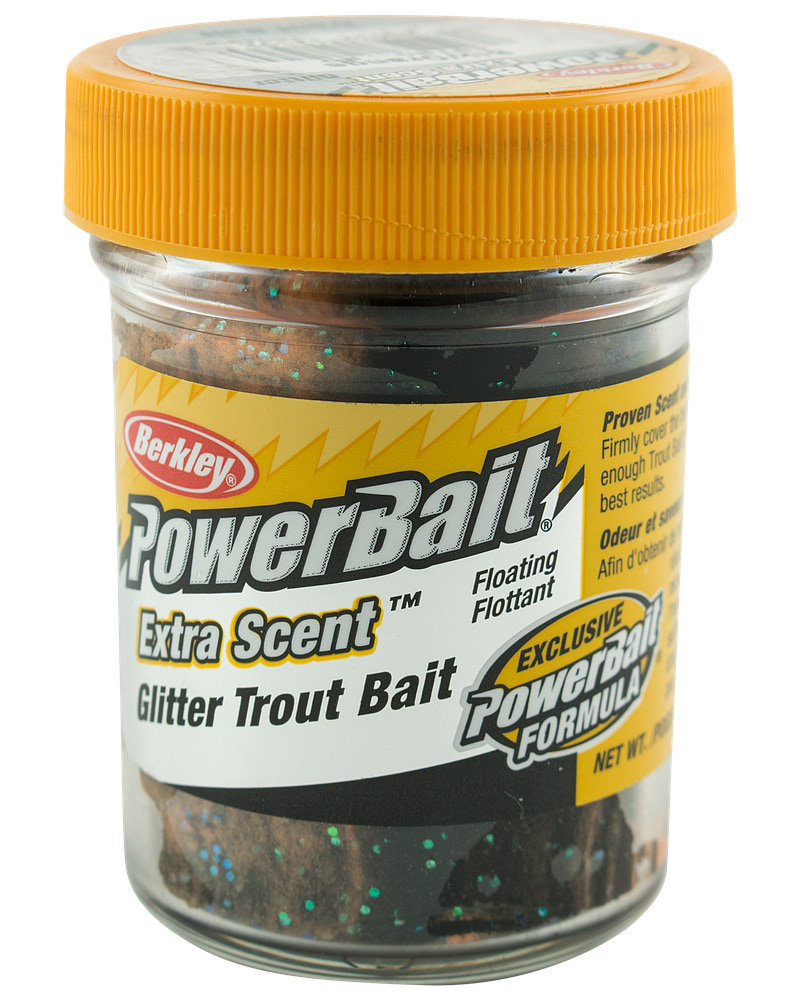 Powerbait black/orange glitter