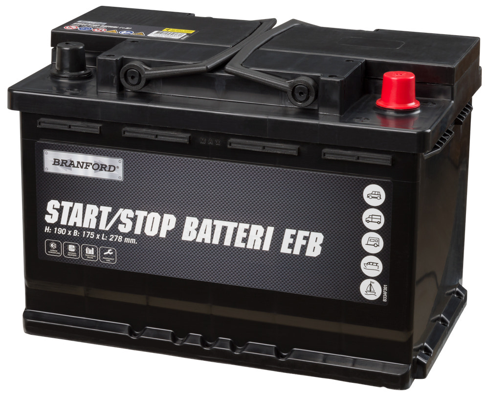 BRANFORD Autobatteri Start/Stop EFB 70Ah +højre