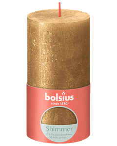 bolsius Bloklys shimmer H.13 cm - guld