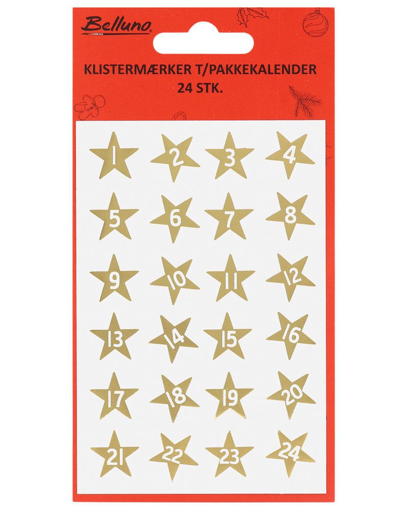 Paketkalender klistermärken stjärna