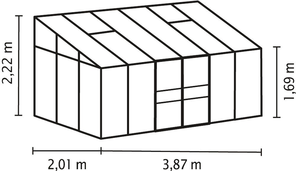 Växthus Ida 7800 alu/glas