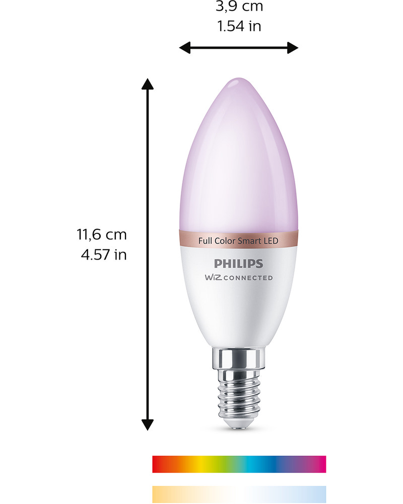 PHILIPS Smart LED kronlampa 4,9W E14 C37 - Full color