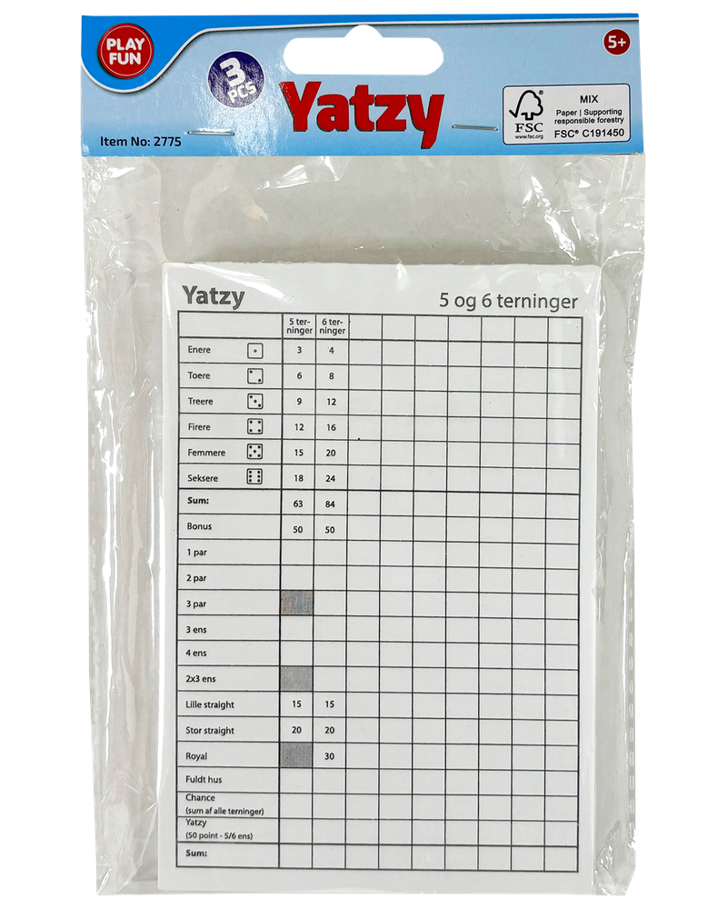 Yatzy block 3-pack