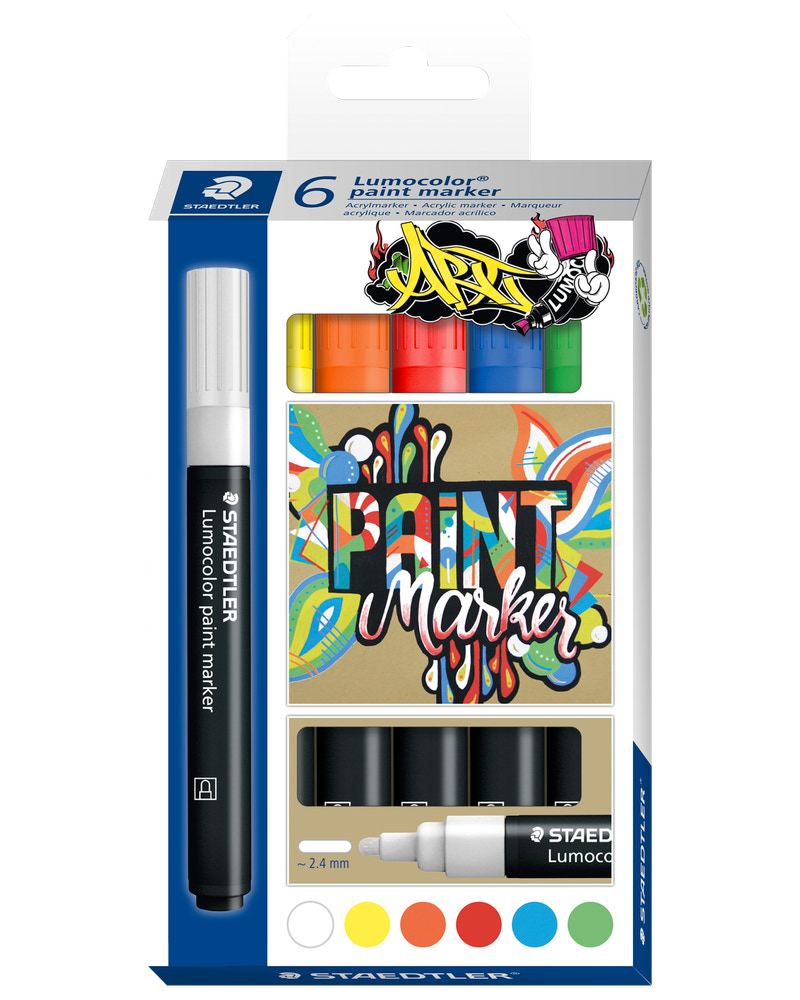 Staedtler Lumocolor paintmarker pen 6-pak