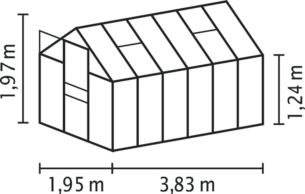 Växthus Venus 7500 alu/poly