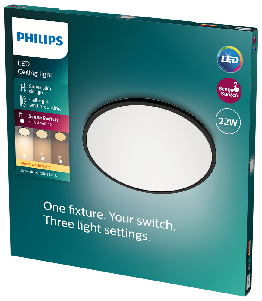 PHILIPS SUPERSLIM 22 W SVART